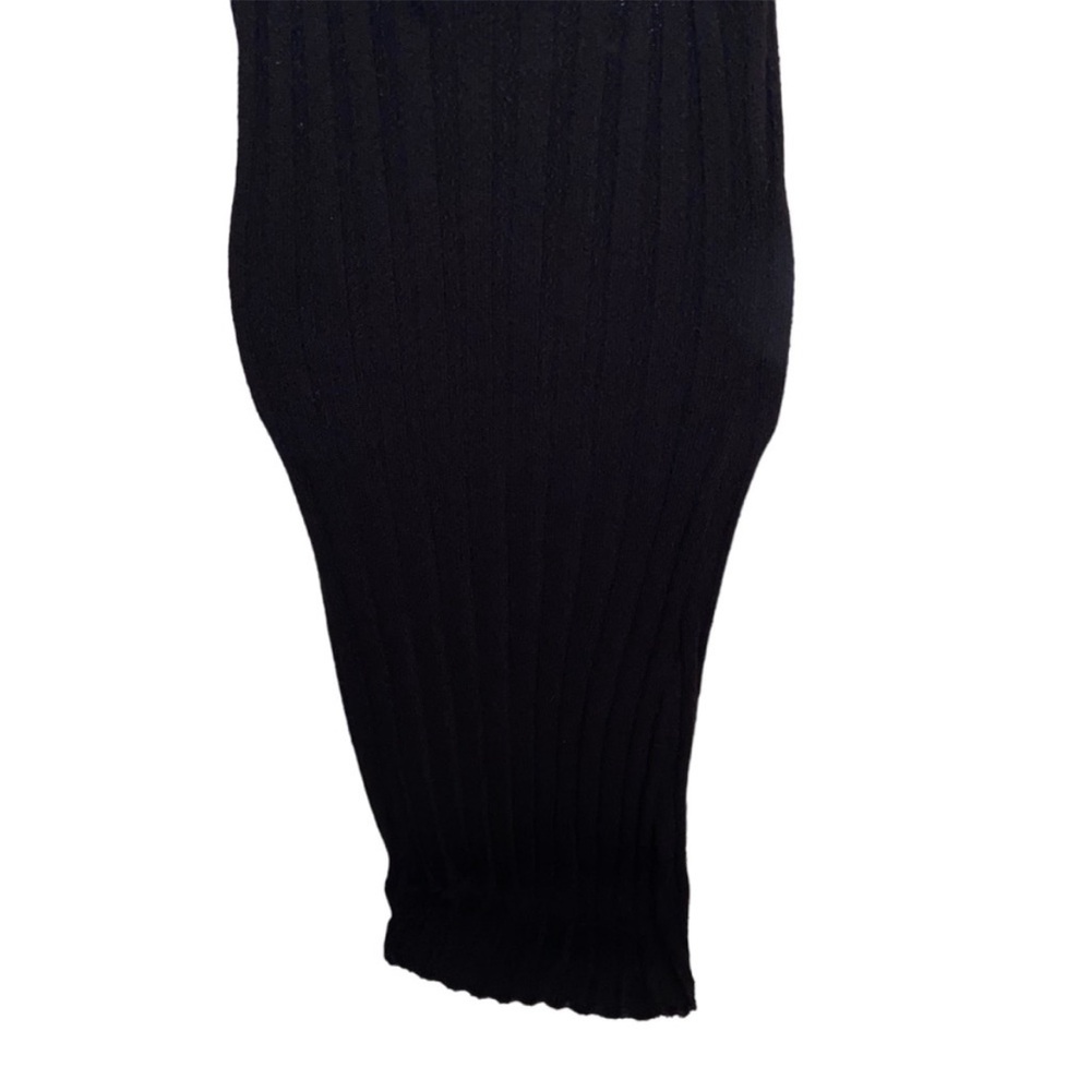 Free People Beach Santos Knit Sweater Midi Dress Womens Large Boho Ribbed Black - Picture 7 of 15